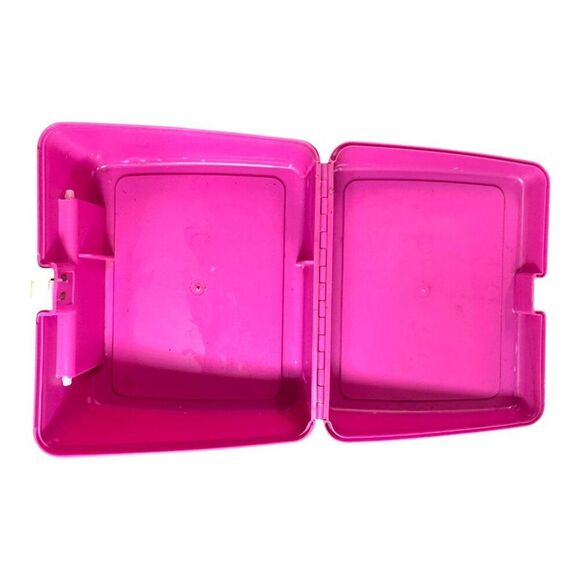 Vintage 1990 Barbie Core Matching Thermos Pink Lunchbox With Handle & Latch READ - Picture 13 of 15